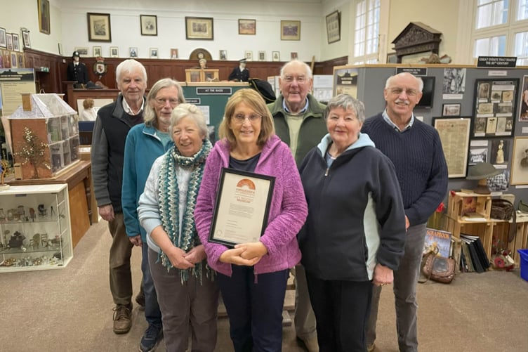 Pembroke Museum volunteers (left to right) Ron Rees, Stuart Asman, Mary Busby, Linda Asman, George Palmer, Rose Blackburn, Roy Smith.