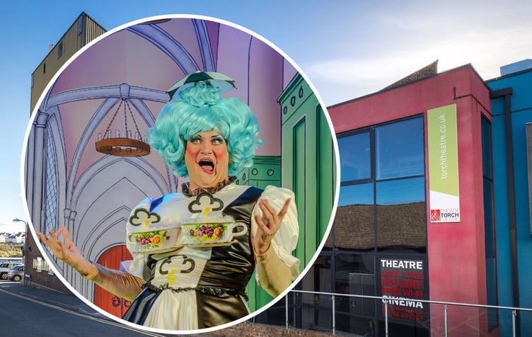 Torch Theatre pic - with 2024 Jack and the Beanstalk Dame