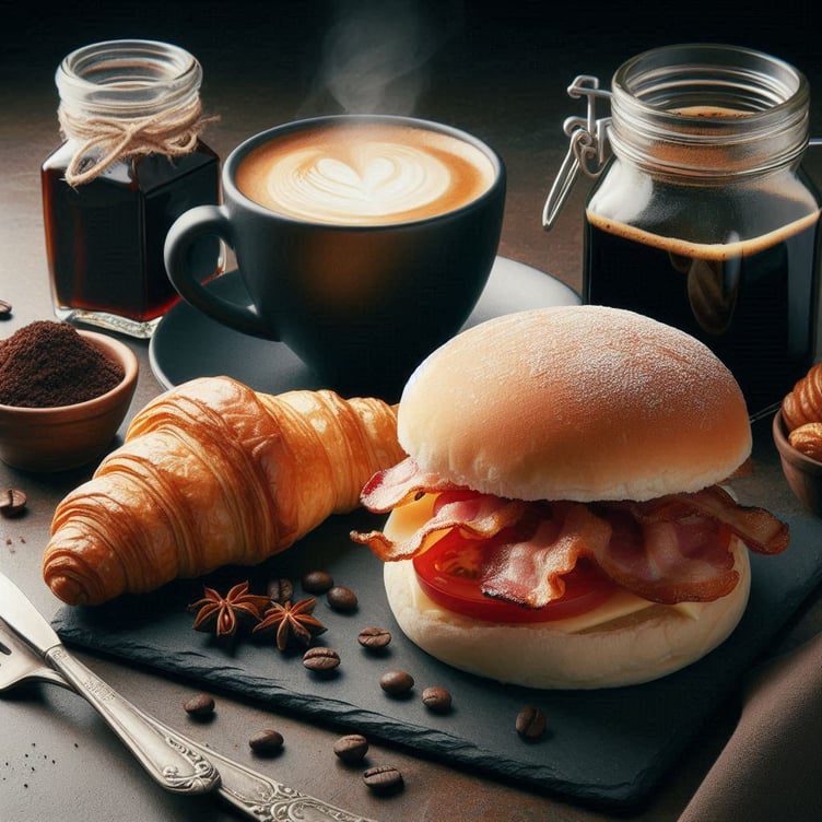 Bacon bap, croissant