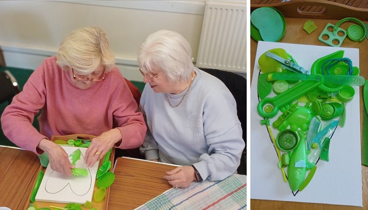 The group at New Hedges Village Hall Coffee Morning got involved in creating a green heart made from plastics found on the beach. See if you can spot it in one of the shop windows in Saundersfoot over half term!