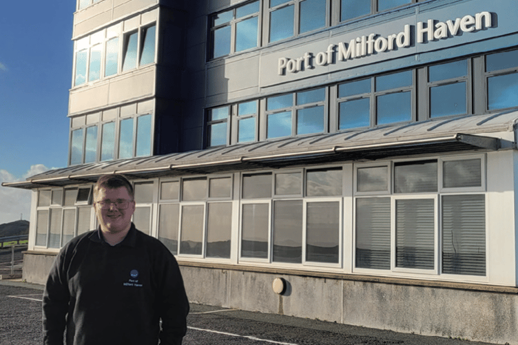 IT Apprentice Craig Davies at the Port of Milford Haven