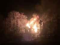 Fire 'completely destroys' west Wales building