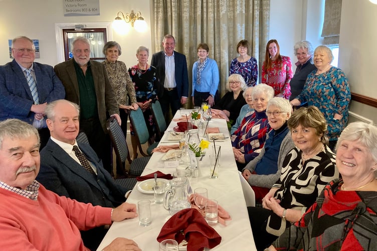 Tenby St Mary’s Church Choir lunch took place at The Giltar Hotel yesterday, Sunday February 16, and a very jolly affair it was too. Members toasted ‘absent friends’, remembering Dr John Harrison with much affection.