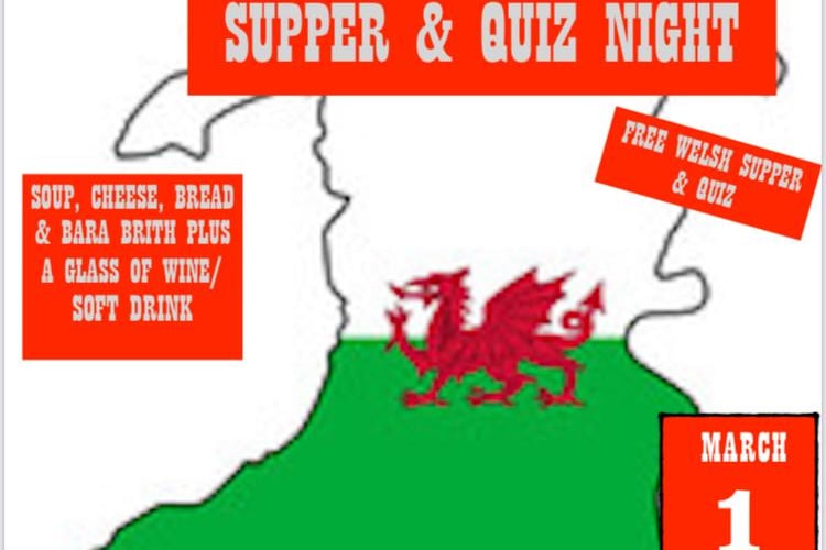 The St David’s Day event on March 1, 7.30 offers a free Welsh supper at Llanteg Village Hall as well as a quiz and charity raffle.