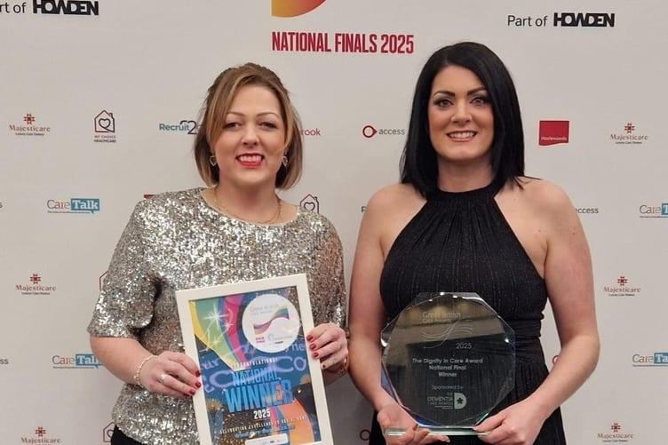 Representatives of Carmarthenshire’s Delta Wellbeing at the Great British Care Awards finals.