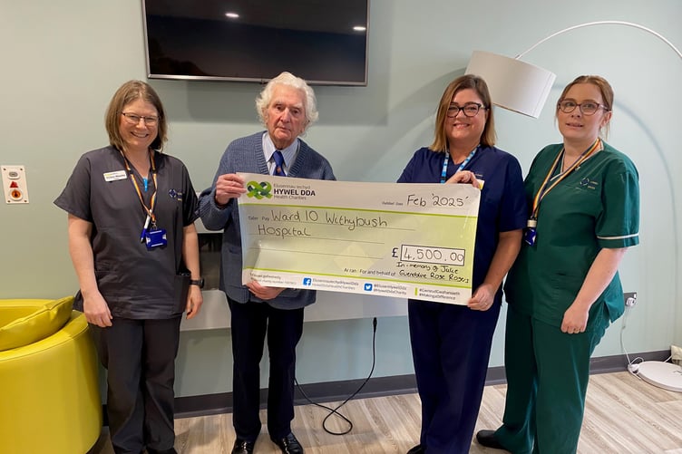 Gerald Rogers, Saundersfoot - donation to Withybush Hospital Ward 10