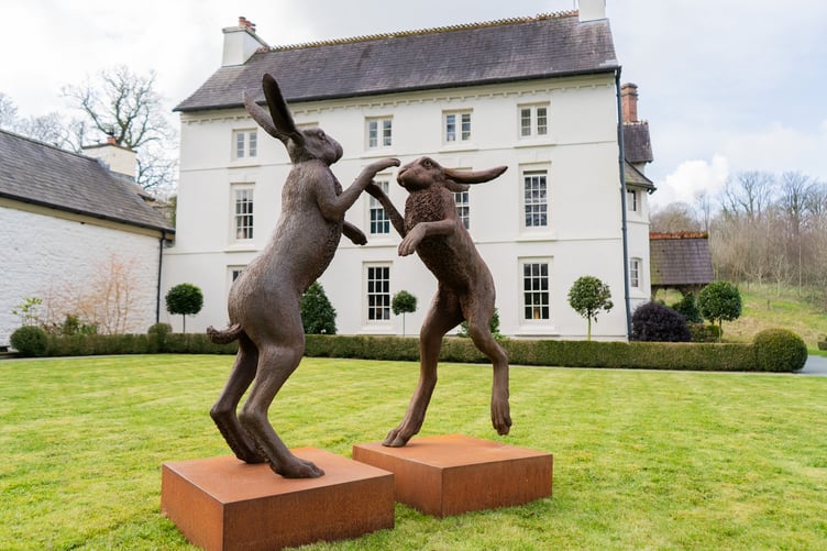 First of March sculpture outside Grove of Narberth