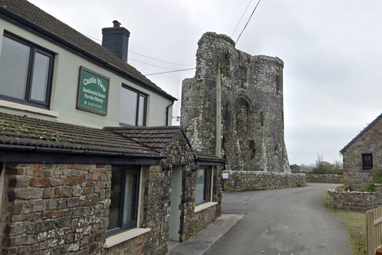 The former Castle View Rest Home, Llawhaden, next to the ruins of the medieval castle. Photo: Google Street View