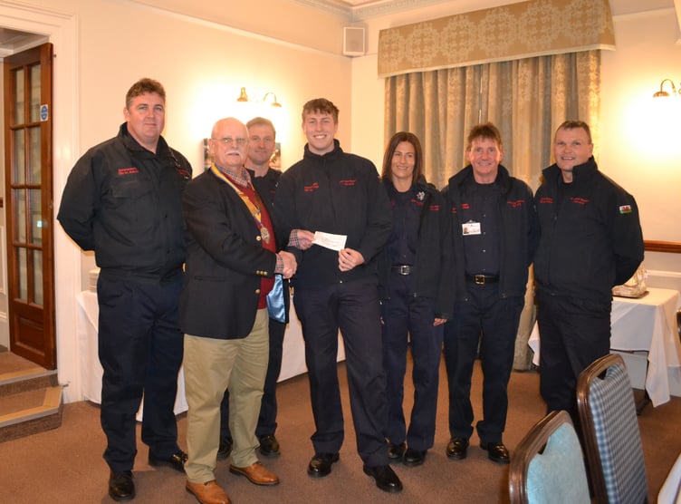 Tenby Rotary Club donation to Tenby Fire Station