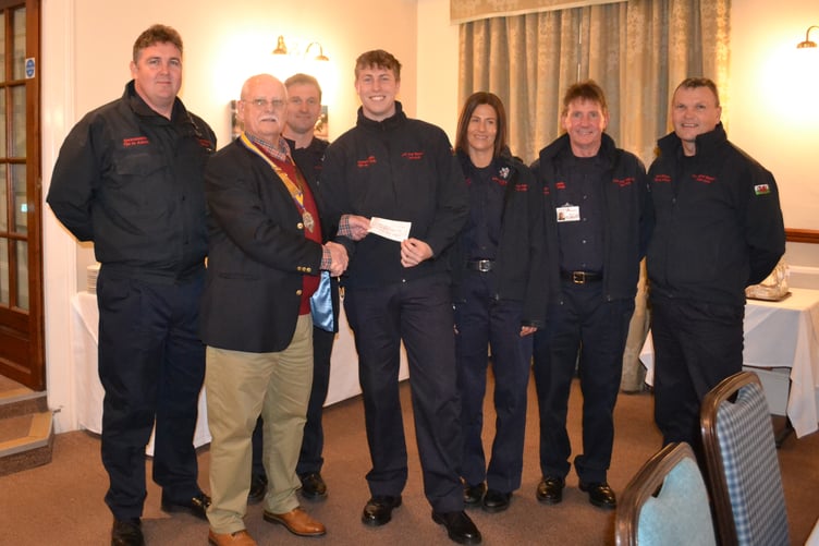 Tenby Rotary Club donation to Tenby Fire Station