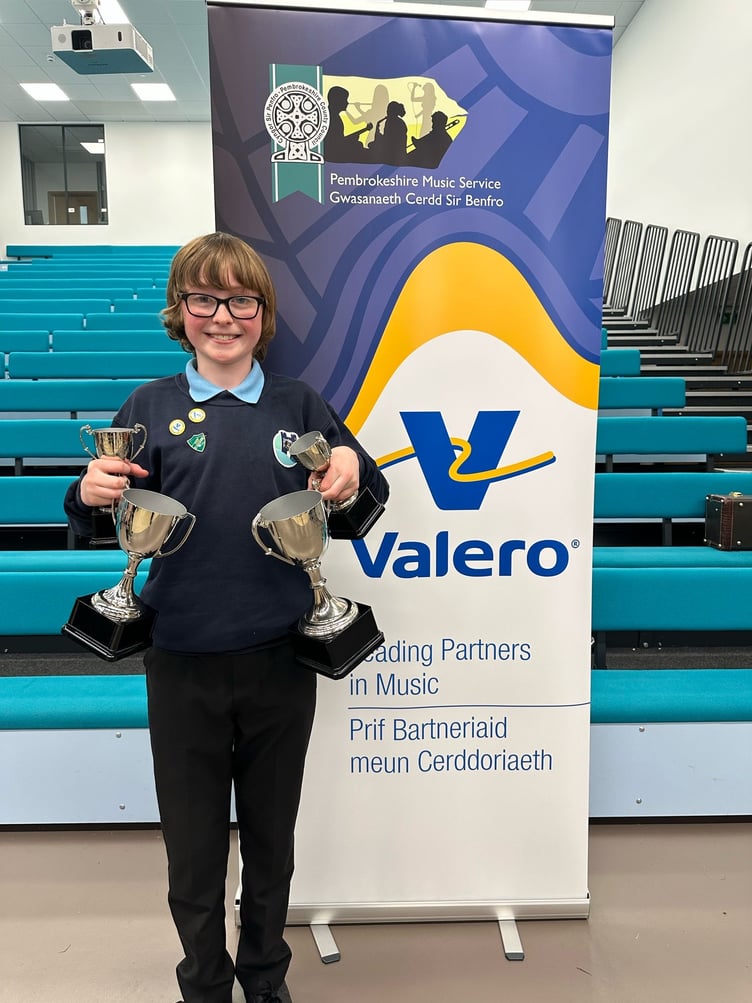 Wolfgang Evans, of Ysgol Bro Penfro in Pembroke, was overall winner in the Primary Valero Music Festival 2025