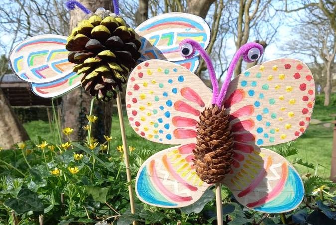 Children can look forward to creating a colourful pinecone insect at Oriel y Parc’s Ladybird Sanctuary Workshop on Wednesday, April 23.