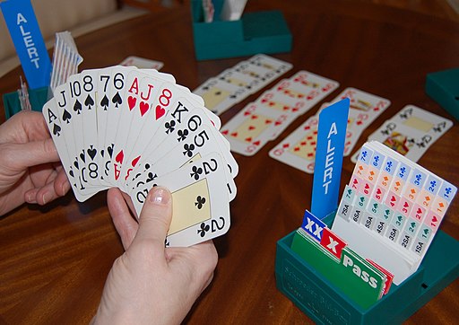 Bridge game in play - stock image (Wikipedia)