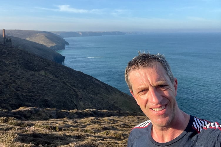 Marathon runner Tom McHugh, raising money for Prostate Cymru and PROSTATE CANCER UK