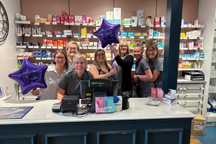 Nathan and Mari praised the staff of Mendus Pharmacy on May 1 as they celebrated 10 years since taking over the pharmacy in Pembroke’s Main Street: “A huge thank you to the staff and all our patients - it is a huge privilege being part of your community.”