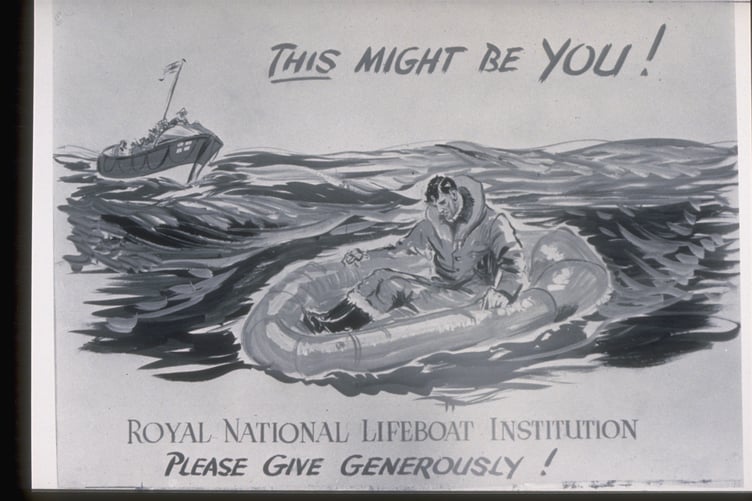 'The War Years' slide set.
Liferaft poster.