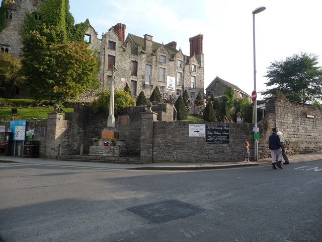 By Hay Castle and War Memorial