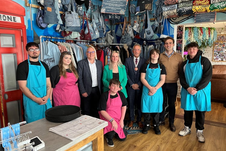 The opening of the Dizzy Bear - a community coffee house and social enterprise on Milford Marina set up by Megan’s Starr Foundation. “It’s a great little coffee house,” said Paul Davies MS. “Each purchase made helps fund the professional counselling services through Megan Starr’s support hub.”