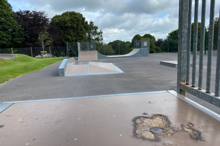 Ailing equipment at the skate park, Pembroke Dock Memorial Park