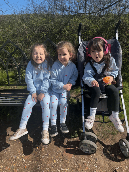 Three of Kimberley’s children. Emmy is on the right.