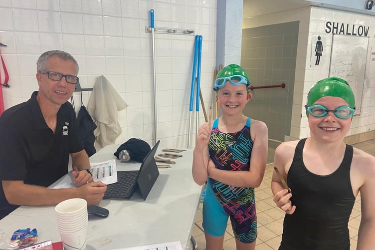 Young swimmers at Tenby Leisure Centre, Tenby Dophins 50th gala