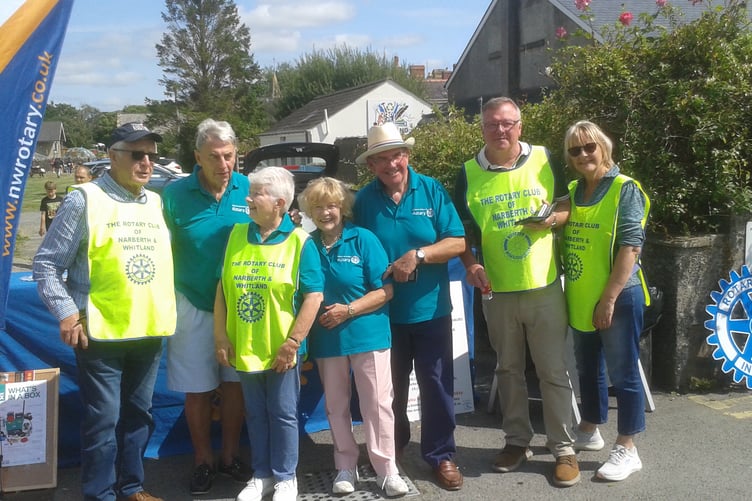 Members of Narberth and Whitland Rotary at Whitland Carnival 2025