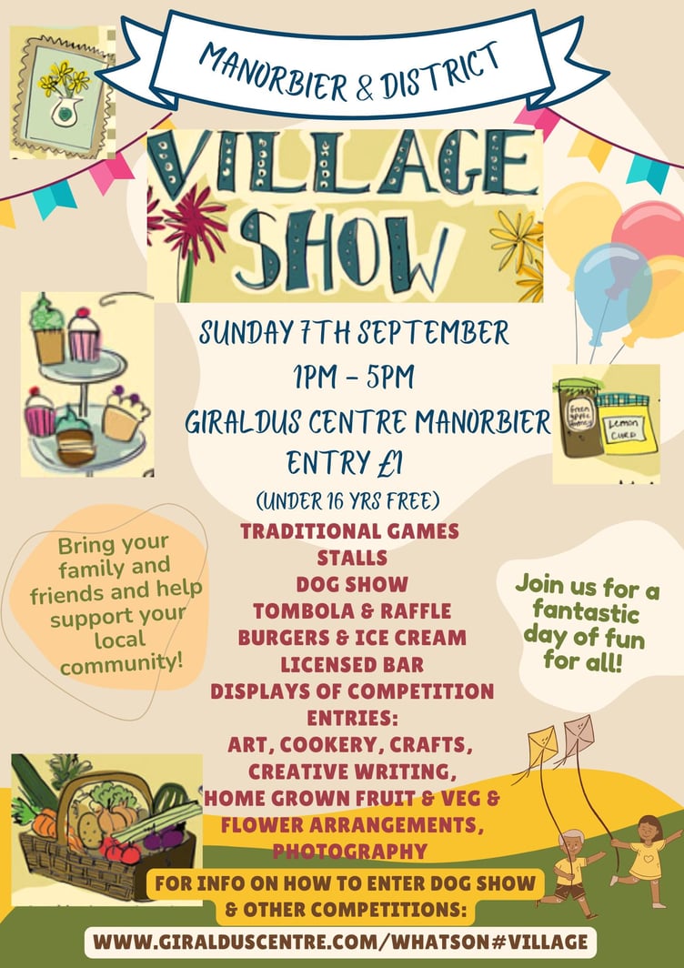 Manorbier and District Village Show - poster