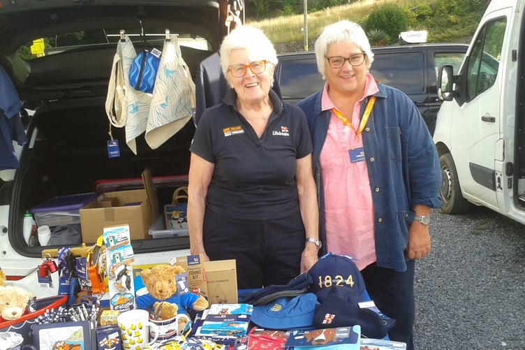 Daphne Bush (left) raised £140 from the RNLI stall at Cresswell Quay, meeting new supporters.