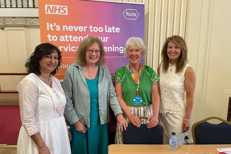Clinical nurse specialists Bethan Morgan, Cervical Screening Wales, and Sharon Chapman, Breast Test Wales, joined the Ethnic Minority Welsh Women Achievement Association Festival of Communities at Swansea
