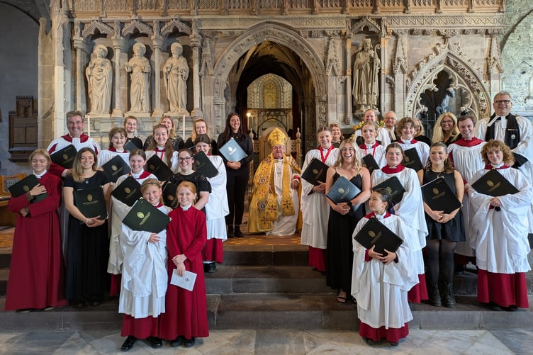 A service of Evensong marked the official end of Bishop Dorrien’s visitation at St David's cathedral. The choir was swelled by past members and expertly lead by Simon Pearce.