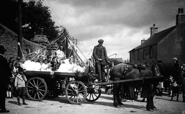 Monkton Carnival Queen outside the gates of Monkton Priory Church