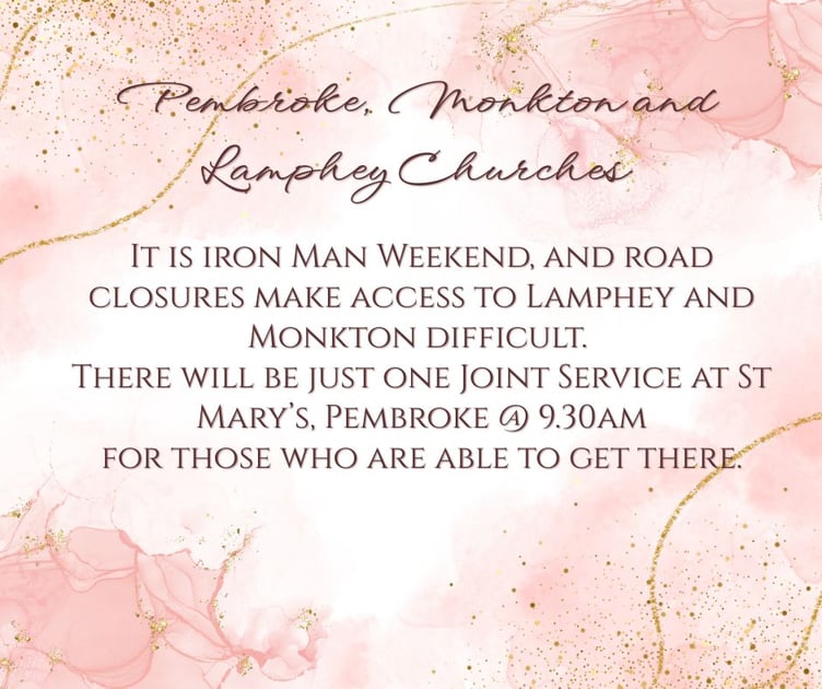 Special notice for Pembroke churches