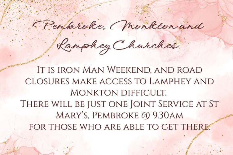 Special notice for Pembroke churches