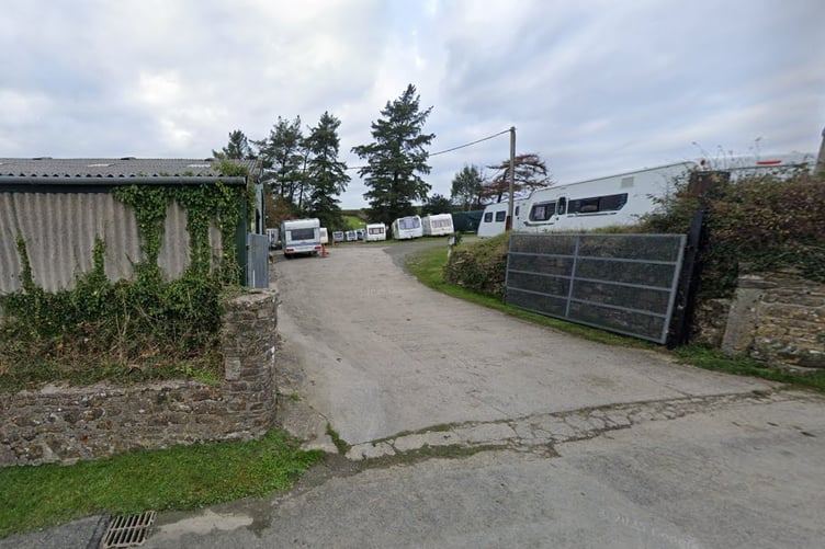 Caravan storage at Merrixton House Farm, Stepaside