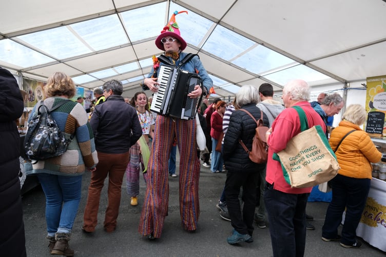 Entertainments included a stilt-walking accordionist and face painting