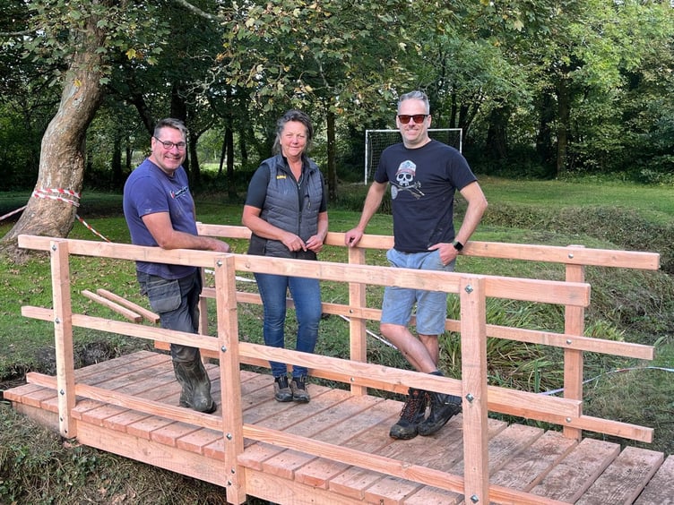 New Redberth bridge: David Hughes, Sally Lord and Simon Hosker-Hicks