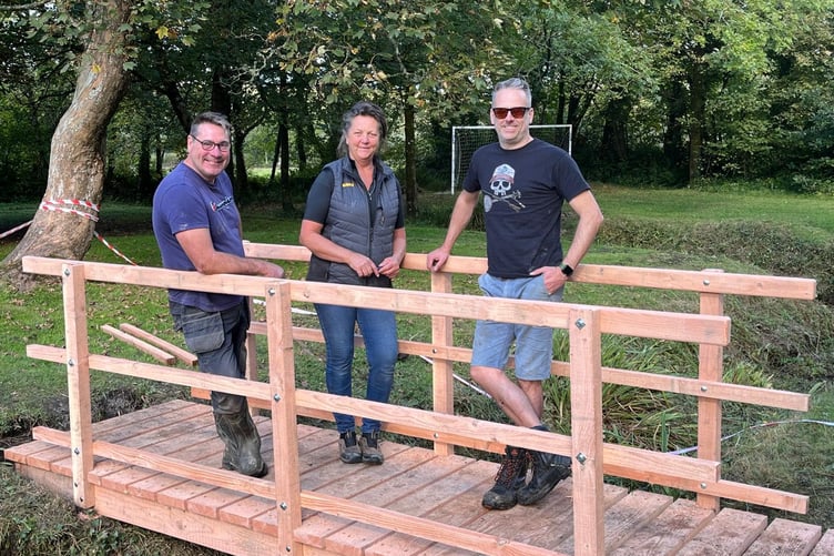 New Redberth bridge: David Hughes, Sally Lord and Simon Hosker-Hicks