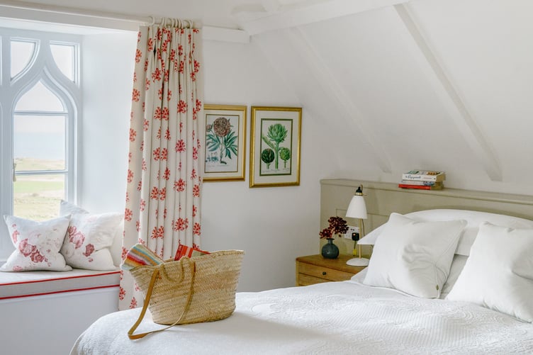 Stunning sea views - bedroom at Penally Abbey Hotel