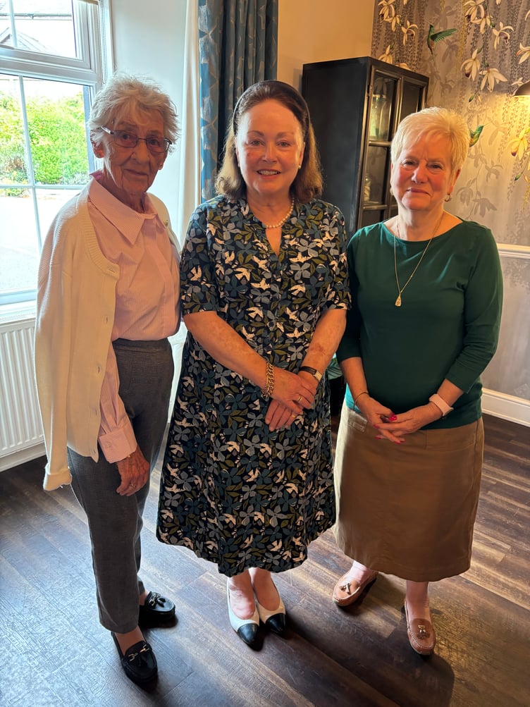 RVS Coordinator Eleanor Parker (centre) is pictured with Narberth Ladies Probus Club members Wendy Bell (left), and Gwenda Jones.