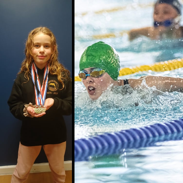 Nine year old Mia of Tenby Dolphins competed in the Llanelli Autumn Open Meet recently, gaining 2 Golds, 1 Silver and 1 Bronze in the 9-10 year old category. She is currently ranked number 1 in Wales for 50m Butterfly, 100m Freestyle and 200m Backstroke for the 9-year-old age group.