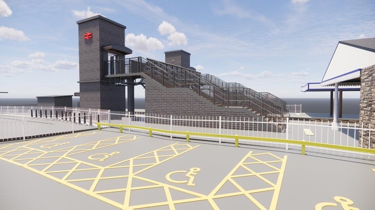 The proposed new footbridge at Tenby railway station. Picture: Network Rail application.