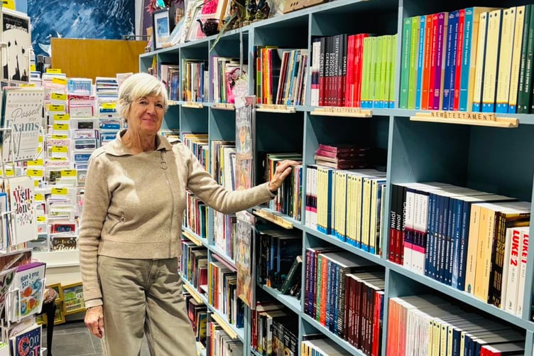Cas at The Old Chapel bookshop, Tenby