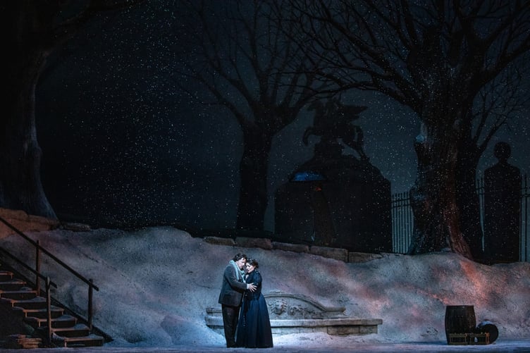 A scene from Act III of Puccini's La Bohème. Photo: Evan Zimmerman / Met Opera