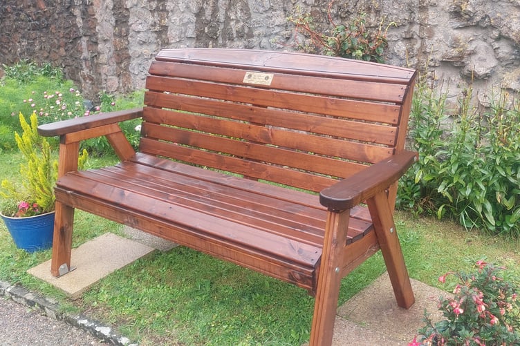 The garden seat donated to Tabernacle garden for the community to enjoy