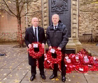 Wreath laying at Haverfordwest Act of Remembrance
