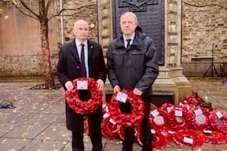 Wreath laying at Haverfordwest Act of Remembrance