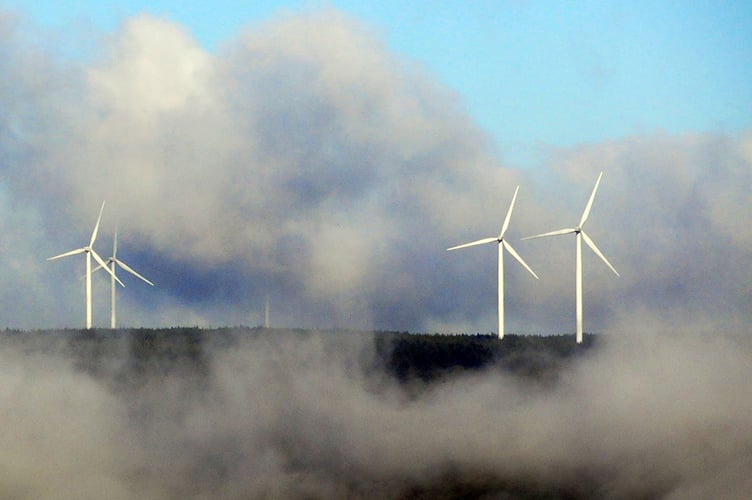 Wind turbines in the Brechfa forest, Carmarthenshire (pic by Alun Lenny and free for use for wire partners) 