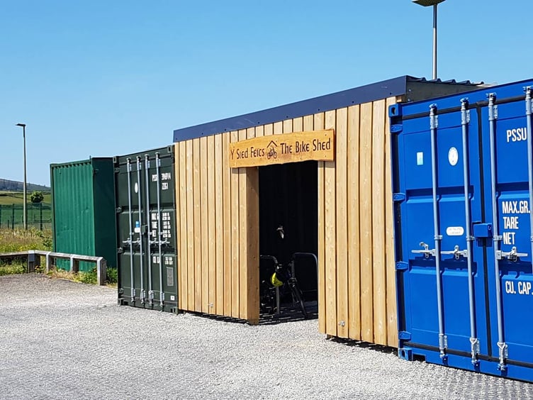 The new bike shelter and drying room at Canolfan Clydau, Tegryn, supported through the National Park Authority’s Sustainable Development Fund.
