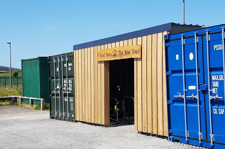 The new bike shelter and drying room at Canolfan Clydau, Tegryn, supported through the National Park Authority’s Sustainable Development Fund.