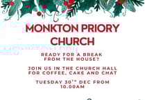 Join Monkton Priory Church, Pembroke for coffee and chat this Tuesday
